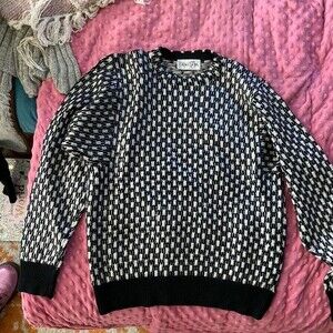 Vintage St. John Metallic Designer Sweater - Made in USA  Size XS